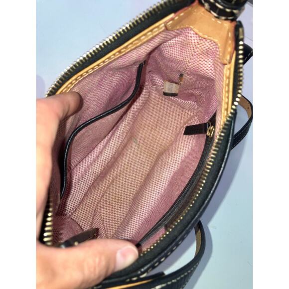 DOONEY & BOURKE SMALL BLACK PEBBLED LEATHER SHOULDER BAG - Picture 13 of 16